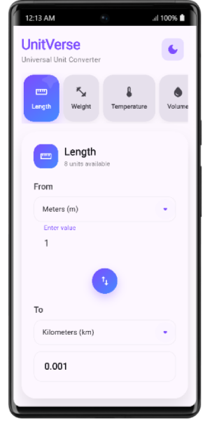 UnitVerse App Screenshot